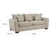 Gini 82 Inch Sofa 7 Pillows Nailhead Trim Brown Chenille Solid Wood By Casagear Home BM315241