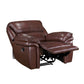 Jack 43 Inch Manual Recliner Chair Plush Brown Top Grain and Faux Leather By Casagear Home BM315242