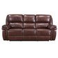 Jack 87 Inch Manual Recliner Sofa Brown Top Grain and Faux Leather Wood By Casagear Home BM315244