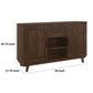 Riza 59 Inch Dining Sideboard Server 2 Door Cabinet 2 Open Shelves Brown By Casagear Home BM315247