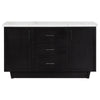 Shoy 58 Inch Dining Sideboard Server Cabinets Drawers White Marble Brown By Casagear Home BM315248