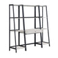 Api 69 Inch 3 Piece Ladder Desk Set, 1 Drawer, 7 Shelves, Gray, Black By Casagear Home