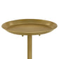 24 Inch Drink Side Table 12 Inch Round Tray Top White Marble Base Gold By Casagear Home BM315253