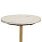 Drink Side Table 10 Inch Round Marble Top Triangular Base Gold Frame By Casagear Home BM315255