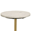 Drink Side Table 10 Inch Round Marble Top Triangular Base Gold Frame By Casagear Home BM315255