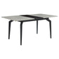 51-65 Inch Dining Table Extendable White Top Butterfly Leaf Sandy Black By Casagear Home BM315261