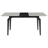 51-65 Inch Dining Table Extendable White Top Butterfly Leaf Sandy Black By Casagear Home BM315261