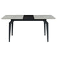 51-65 Inch Dining Table Extendable White Top Butterfly Leaf Sandy Black By Casagear Home BM315261