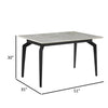 51-65 Inch Dining Table Extendable White Top Butterfly Leaf Sandy Black By Casagear Home BM315261