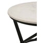 24 Inch Accent Coffee Table White Marble Top C Base Black Metal Finish By Casagear Home BM315263