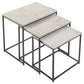 Agi 3 Piece Nesting Side Table Set White Square Marble Gray Metal Frame By Casagear Home BM315267