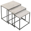 Agi 3 Piece Nesting Side Table Set White Square Marble Gray Metal Frame By Casagear Home BM315267