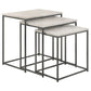 Agi 3 Piece Nesting Side Table Set White Square Marble Gray Metal Frame By Casagear Home BM315267