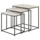 Agi 3 Piece Nesting Side Table Set White Square Marble Gray Metal Frame By Casagear Home BM315267