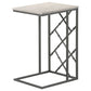 Syp 25 Inch Accent Table White Marble Top Gray Metal Crossed Open Frame By Casagear Home BM315270