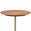 27 Inch Side Table Round Peach Marble Top Gold Metal Frame Pedestal Base By Casagear Home BM315277