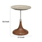 24 Inch Side Table Round White Marble Top Brown Mango Wood Pedestal Base By Casagear Home BM315278