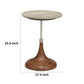 24 Inch Side Table Round White Marble Top Brown Mango Wood Pedestal Base By Casagear Home BM315278