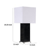 25 Inch Table Lamp Square White Shade Modern Black Crocodile Pattern Base By Casagear Home BM315282