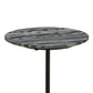 Side End Drink Table Round Gray White Marble Top Pedestal Base 14x14x24 By Casagear Home BM315283