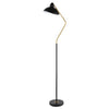 69 Inch Floor Lamp V Curved Arm Wavy Edges Black Metal Gold White By Casagear Home BM315286