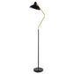 69 Inch Floor Lamp V Curved Arm Wavy Edges Black Metal Gold White By Casagear Home BM315286