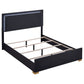 Dex Platform King Size Bed Panel LED Headboard Black Wood Melamine Finish By Casagear Home BM315287