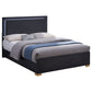 Dex Platform King Size Bed Panel LED Headboard Black Wood Melamine Finish By Casagear Home BM315287