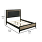 Aki Platform King Size Bed Panel Design Modern Cut Out Trim Black Wood By Casagear Home BM315297