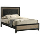 Aki Platform King Size Bed, Panel Design, Modern Cut Out Trim, Black Wood By Casagear Home