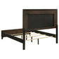 Aki Platform Queen Size Bed Panel Design Modern Cut Out Trim Black Wood By Casagear Home BM315298