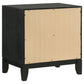 Aki 25 Inch Nightstand 2 Drawers Geometric Cut Out Front Black Brown By Casagear Home BM315299