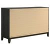 Aki 58 Inch Dresser 6 Drawers with Geometric Cut Out Design Black Brown By Casagear Home BM315300