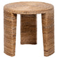 Asha 22 Inch Side End Table Round Shaped Top with Natural Rattan Wrapping By Casagear Home BM315302