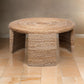 Asha 36 Inch Coffee Table Round Shaped Top with Natural Rattan Wrapping By Casagear Home BM315303