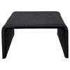 Gigi 36 Inch Coffee Table Black Woven Rattan Square Waterfall Edges By Casagear Home BM315305