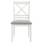 Hoa 18 Inch Dining Side Chair Set of 2 Gray Padded Seat White Solid Wood By Casagear Home BM315307