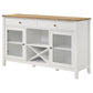 Hoa 59 Inch Dining Sideboard Console Cabinet 2 Doors White Brown Wood By Casagear Home BM315308