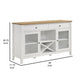 Hoa 59 Inch Dining Sideboard Console Cabinet 2 Doors White Brown Wood By Casagear Home BM315308