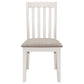 Ane 20 Inch Dining Side Chair Set of 2 Farmhouse Slatted Back White Wood By Casagear Home BM315312