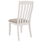 Ane 20 Inch Dining Side Chair Set of 2 Farmhouse Slatted Back White Wood By Casagear Home BM315312