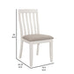 Ane 20 Inch Dining Side Chair Set of 2 Farmhouse Slatted Back White Wood By Casagear Home BM315312