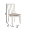 Ane 20 Inch Dining Side Chair Set of 2 Farmhouse Slatted Back White Wood By Casagear Home BM315312