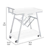 Kne 35 Inch Rolling Bar Cart 2 Tier with Drawer Stand White Wood Chrome By Casagear Home BM315314