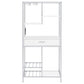 Roa 67 Inch Wine Bar Storage with 5 Shelves 1 Drawer White Chrome Metal By Casagear Home BM315316