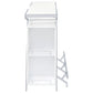 Leo 52 Inch Wine Bar Cabinet with Storage Shelves White Chrome Steel By Casagear Home BM315318