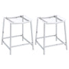 Ani 24 Inch Counter Height Stool Set of 2 Acrylic Clear Chrome Metal By Casagear Home BM315319