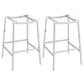 Ani 29 Inch Barstool Set of 2 Acrylic Clear Seat Footrest Chrome Metal By Casagear Home BM315320