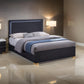 Dex Full Size Bed with LED Framed Headboard, Black Wood Finish, Gold Legs  By Casagear Home