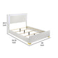 Dex Full Size Bed with LED Framed Headboard White Wood Finish Gold Legs By Casagear Home BM315323